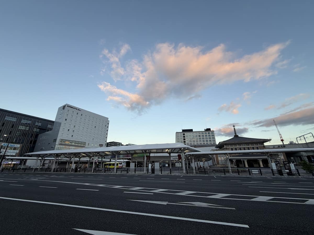JR Nara Station at first light, the pickup point for Lake Ikehara fishing trips, Nara, Japan
